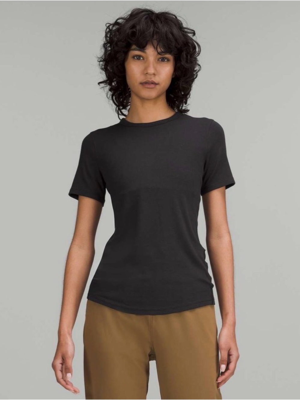 Lululemon Hold Tight Short Sleeve Shirt Black Size 14 Ribbed Modal Tee
